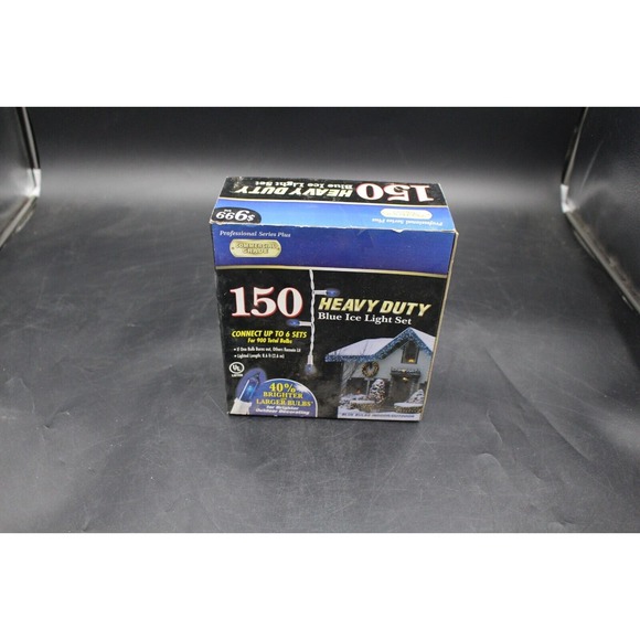 Blue Ice Outdoor Christmas Holiday Light Set 1 Boxes 8.6 Feet long 150 Lights - Picture 2 of 2
